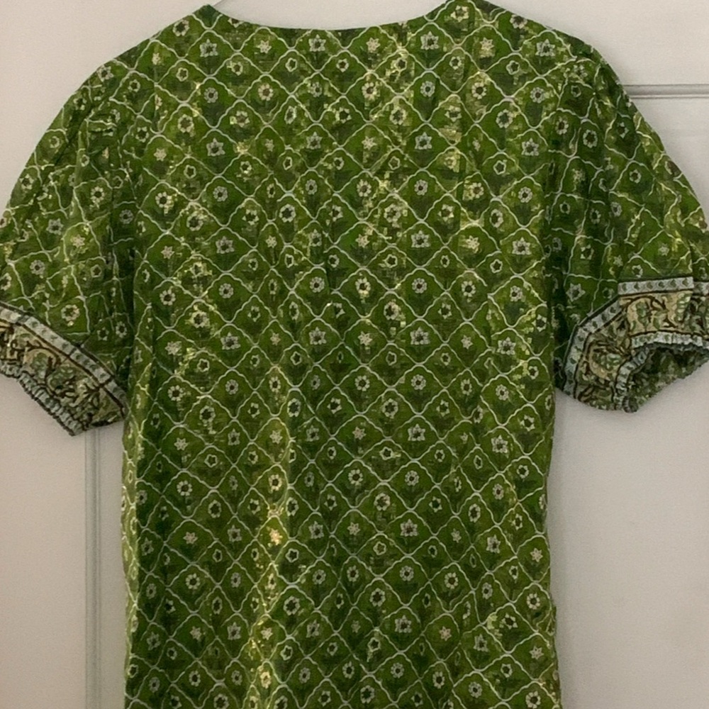 โจ๐๐ฅGreen Gold Blouse Victoria Dunn Clara the Label NWOT - Picture 3 of 7
